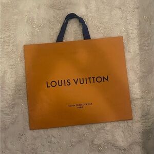 LOUIS VUITTON SHOPPING BAG EXTRA LARGE APPROX 16 INCHES BY 19 INCHES TAN BLUE